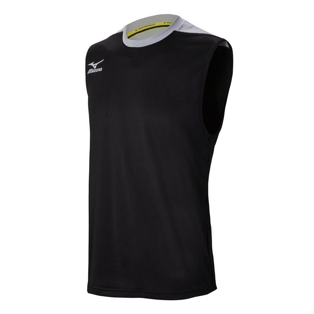 Mizuno Men's Cutoff Jersey Black/Silver (440633-HXY)